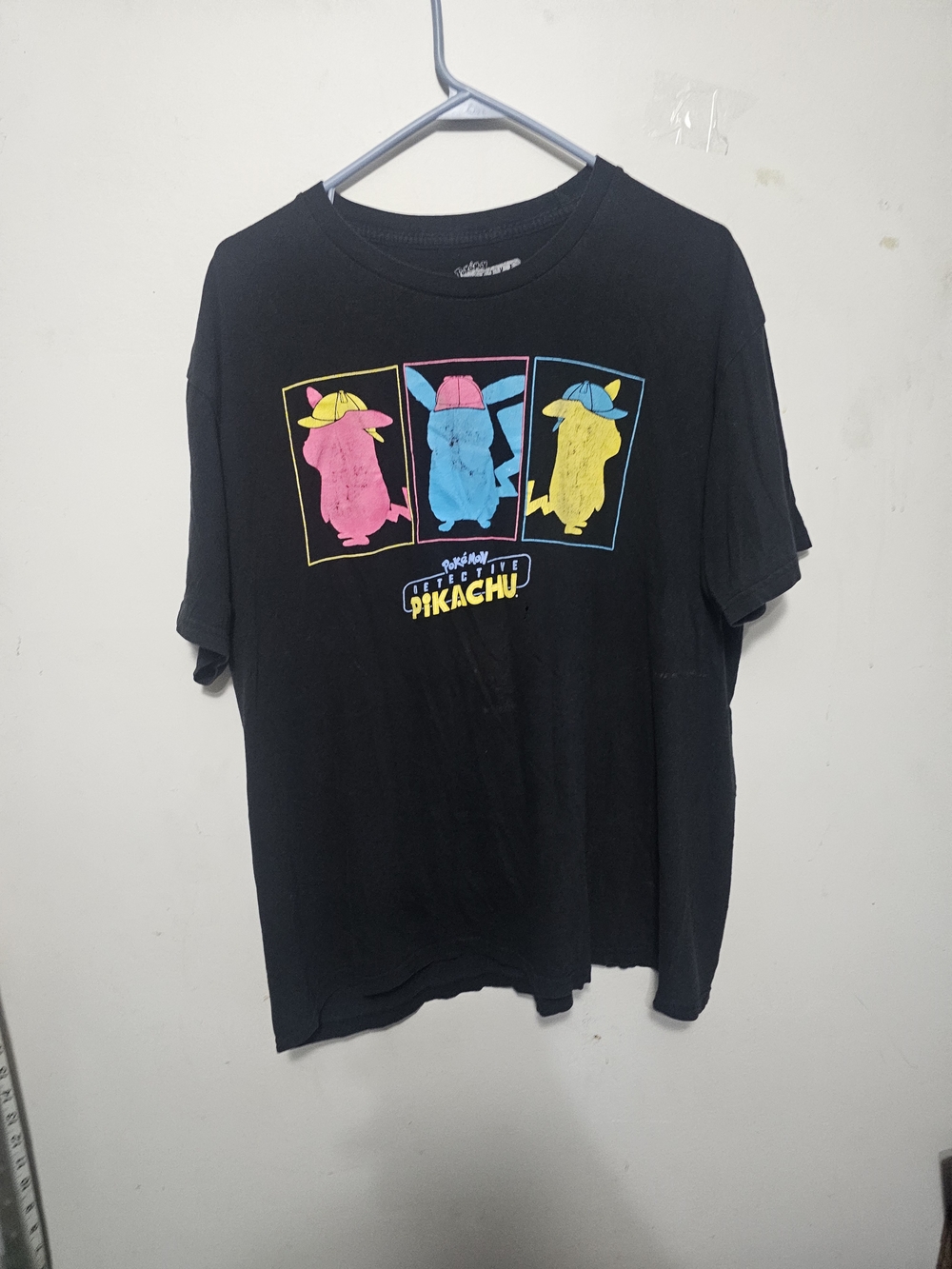 Pokemon Black Graphic Detective Pikachu Pop-Color Tee